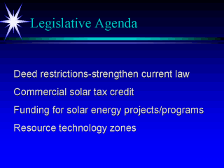 2001 Legislative agenda