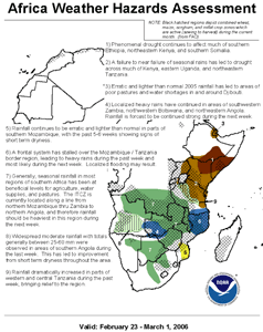 Latest African weather assessment from the Famine Early Warning System