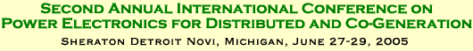 Second Annual International Conference on Power Electronics for Distributed and Co-Generation
