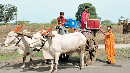 ChotuKool being taken for field testing in rural India. (Photo: Godrej and Boyce)