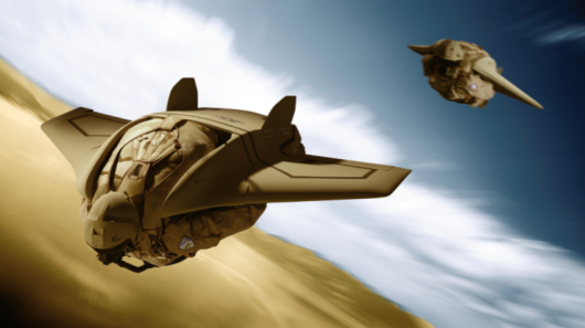 The Gryphon winged suit has a 5:1 glide ratio, electronic guidance system and heads-up dis...