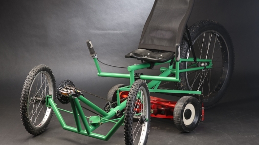 The Mow Cycle human-powered riding mower (Photo: Justin 