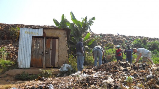 Before construction begins, the team have to dig out layers and layers of garbage