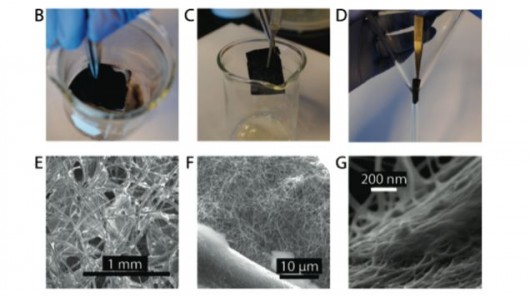 The filter being treated with silver and CNTs (B,C), and SEM images of the cotton, silver ...