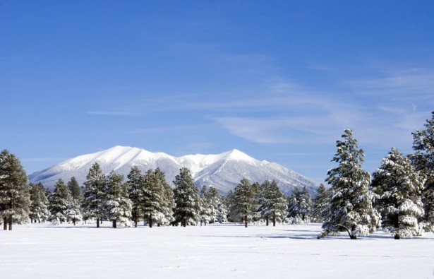 The San Francisco Peaks are one of four mountains that are sacred to the Navajo Nation.