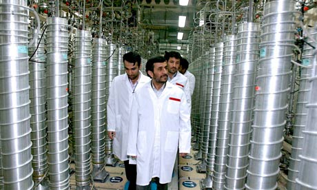 Mahmoud Ahmadinejad, Iran's president, inspects gas centrifuges used to enrich uranium at Natanz