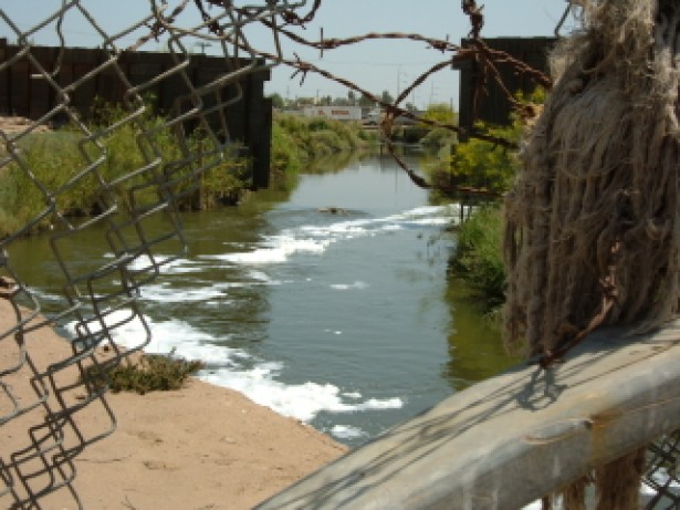ENV California Water The open sewer New River runs past many low-income homes in Calexico, California.