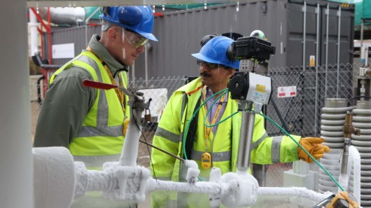 The CES pilot project in operation at Scotland's Slough Heat & Power plant (Photo: Hig...