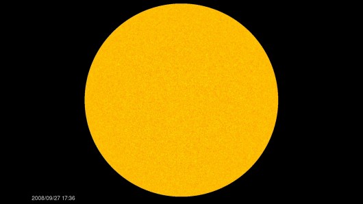 The kind of spotless image that caused solar physicists to ask 'where have all the sunpsot...
