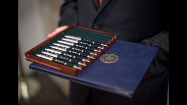 tribal_nations_barack_obama_pens Pens from 2009 White House Tribal Nations Conference at the Interior Department