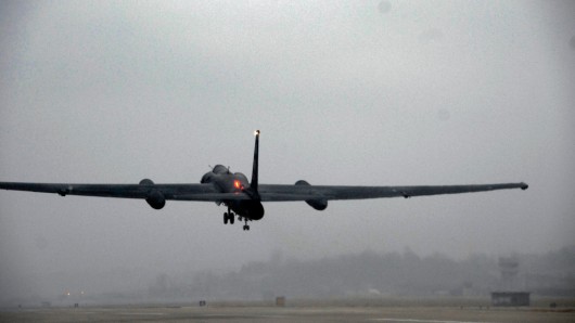 A U-2 high-altitude, all-weather surveillance and reconnaissance aircraft departs from Osa...
