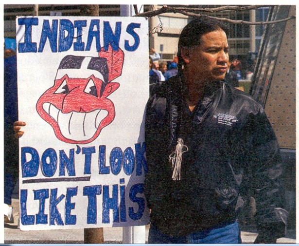 Rob Roche protesting the Cleveland Indians