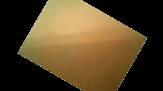 First color image from Curiosity showing the  north wall and rim of Gale Crater (Image: NA...
