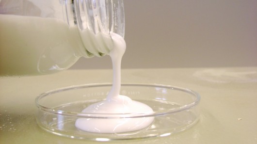 A sample of Fraunhofer's CryoSolplus phase-change battery coolant 