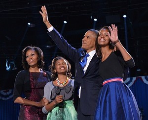 US President Barack Obama celebrates with his ...