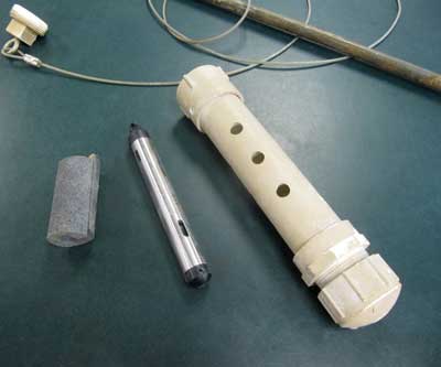 Dataloggers were deployed in custom made PVC pipe housings.