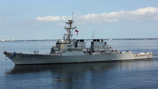 Retrofitting engines on existing Navy ships, like the USS Arleigh Burke pictured here, wit...