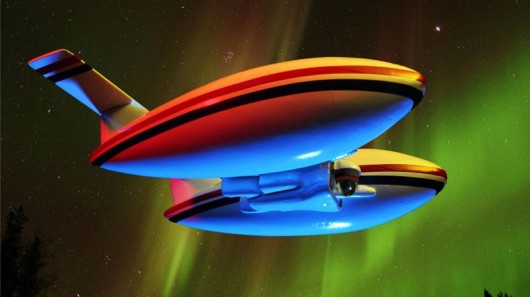 An artist's rendering of the completed Aurora airship 