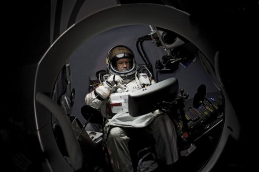 Baumgartner settling into the Red Bull Stratos capsule (Photo: Red Bull Stratos)
