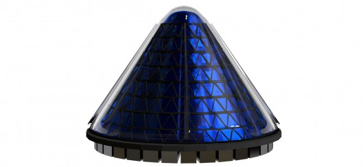 The V3 Spin Cell actually features two cones, one made up of hundreds of triangular PV cel...