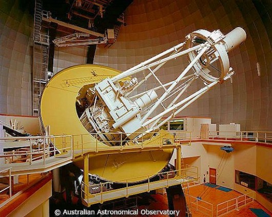 The 3.9 meter (12.8 foot) Anglo-Australian telescope, the last major telescope made with a...