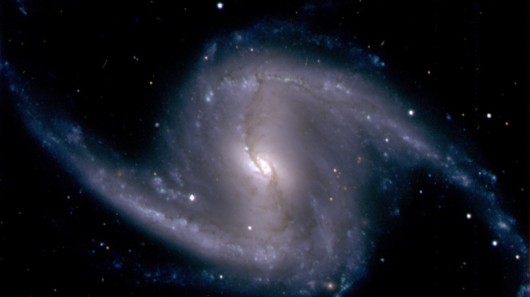 Zoomed-in image of barred spiral galaxy NGC 1365, around 60 million light years from Earth...
