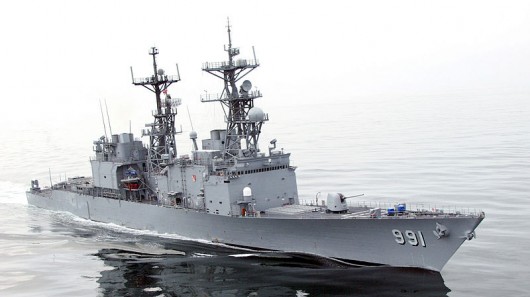 USS Fife, a Spruce Class destroyer powered by gas turbines