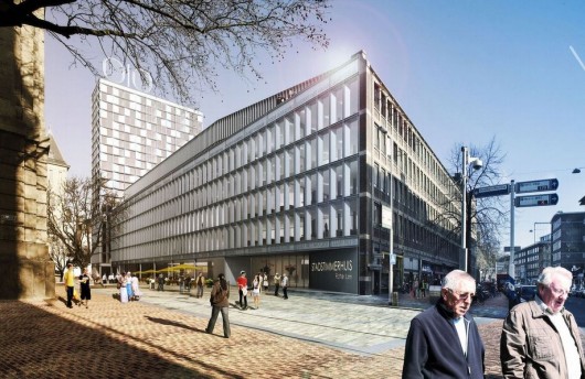 The designers of the EWICON windmill incorporated it into the sign on top of the Stadstimm...