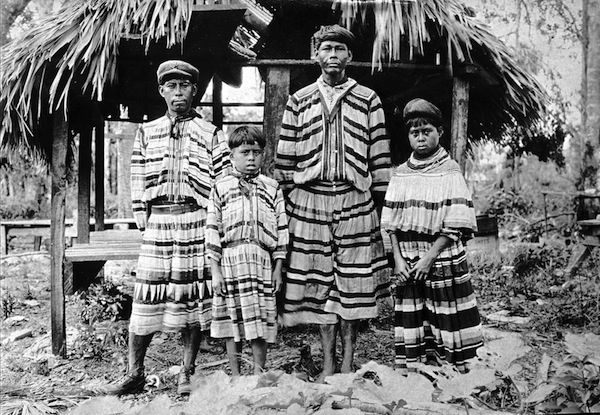 Seminole Indians wearing patchwork in early 1900s Florida. (Courtesy State Archives of Florida)