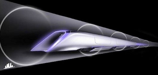 Engineering concept of a capsule speeding within the Hyperloop