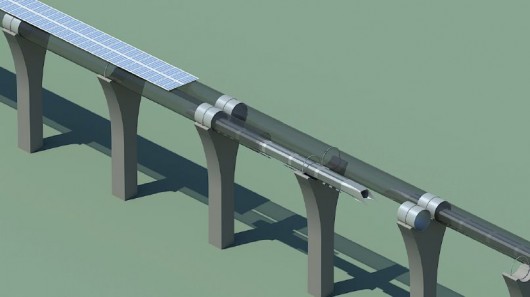 A cutaway view of the Hyperloop tube 