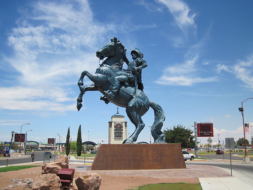 This sculpture of Juan de Onate cost about $2 million to build and stands 36-feet tall. (on-walkabout.com)