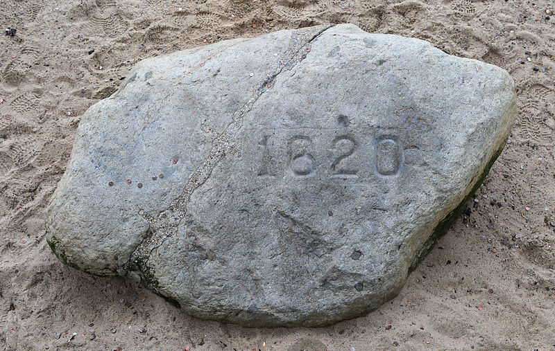 Plymouth Rock is on the National Register of Historic Places. (Wikimedia)