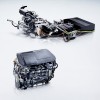The fuel cell system of the Mercedes-Benz B-Class F-CELL (above) compared to the current d...