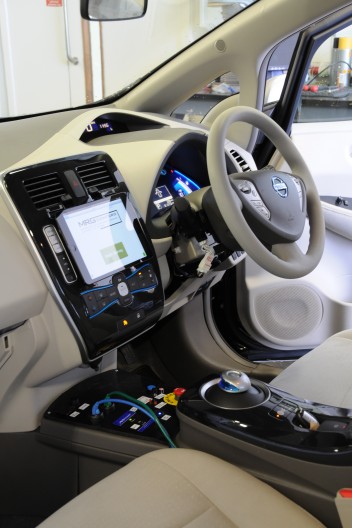 The MRG autonomous drive car's interior