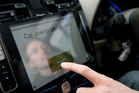 The MRG autonomous drive car's iPad interface
