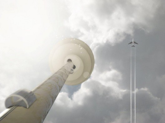 The summit of the tower will be accessed by three glass elevators (Image: BIG)