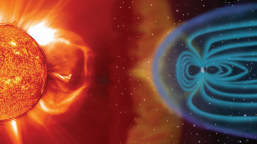 Artist's impression of the interaction of the Sun and the Earth's magnetosphere (Image: NA...