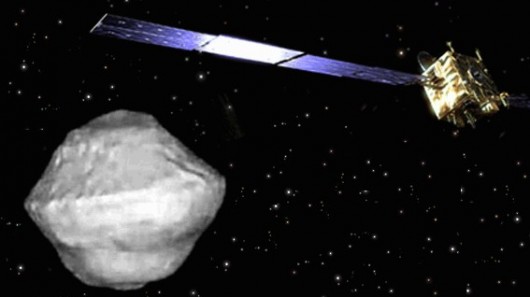 Artists concept of the US-European Asteroid Impact and Deflection mission (AIDA)