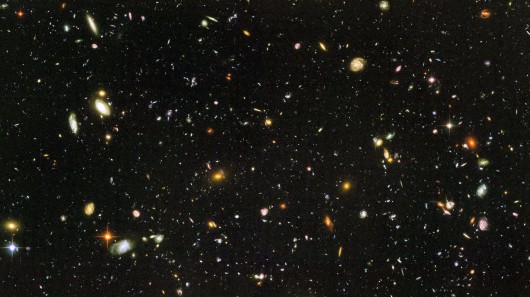 Hubble Ultra Deep Field, showing thousands of galaxies back to a time only a few hundred m...