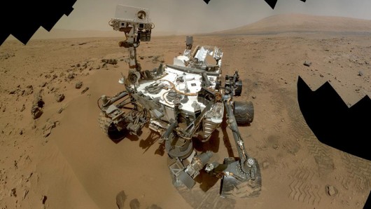 A Curiosity self portrait combining dozens of high res images captured by the Mars Hand Le...