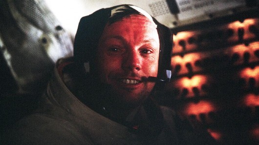 Astronaut Neil A. Armstrong, Apollo 11 Commander, inside the Lunar Module as it rests on t...