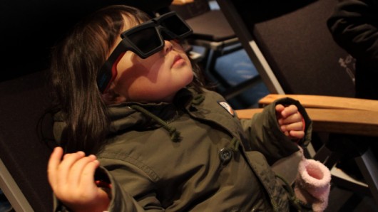 Like her mittens, the 3D glasses might one day be optional (Photo: Miki Yoshihito)