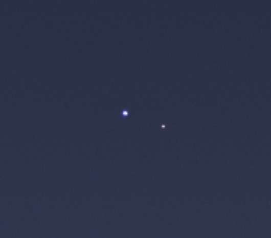 A zoomed crop of the image shows the Earth and Moon as distinct objects (Image: NASA/JPL-C...