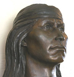 A bronze bust of Cochise by Betty Butts is at Fort Bowie National Historic Site in Arizona. (Wikimedia Commons)