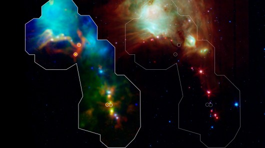 Astronomers have used the Herschel space observatory to detect a group of fledgling stars ...