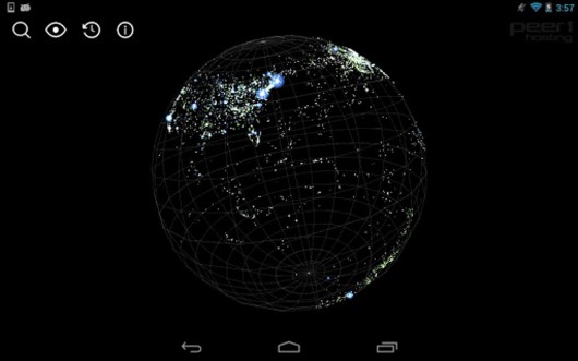 The Map of the Internet app's Global view