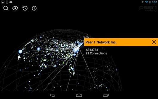 The Map of the Internet app's Explore view
