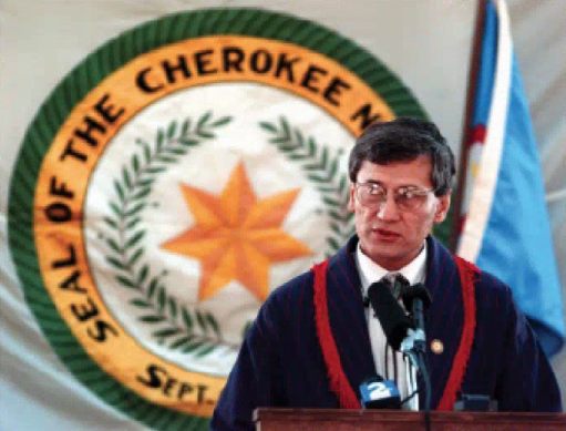 Smith speaking at his inauguration in 1999; two years earlier, he was arrested in that same spot. (AP)