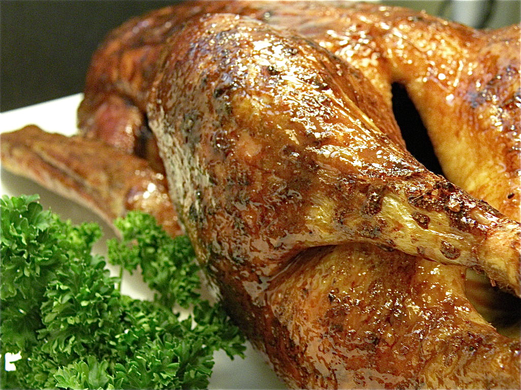 Roasted duck should have a crispy skin with meat that separates easily with a fork.